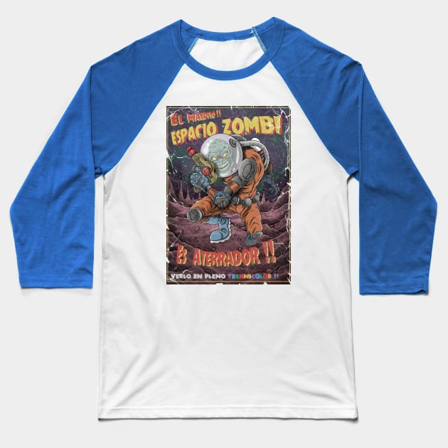 Space Zombies Baseball T-Shirt by davemyersillustration